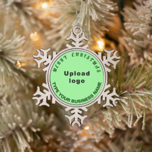 Business Christmas Light Green Snowflake Pewter Christmas Ornament