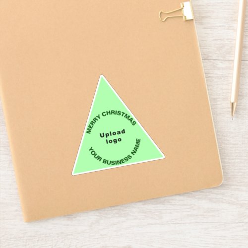 Business Christmas Light Green Triangle Vinyl Sticker