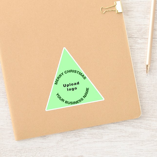 Business Christmas Light Green Triangle Vinyl Sticker (Notebook)