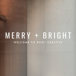 Business Christmas   Merry and Bright Welcome Window Cling