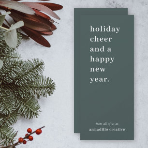 Business Christmas   Modern Dark Green Corporate Holiday Card
