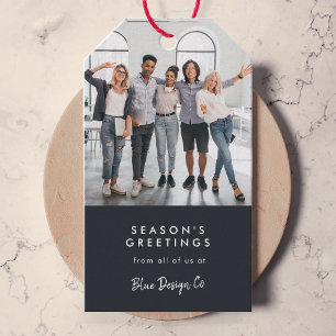 Business Christmas   Modern Stylish Team Photo Gift Tags