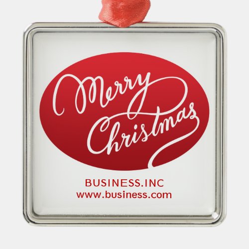 Business Christmas Modern Swirly Type Red Metal Ornament