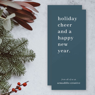 Business Christmas Modern Teal Stylish Corporate Holiday Card