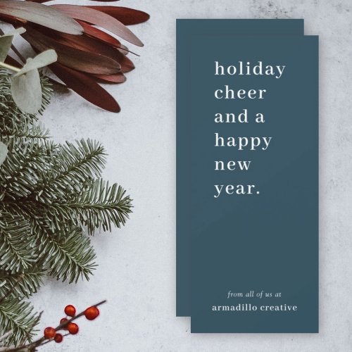 Business Christmas  Modern Teal Stylish Corporate Holiday Card