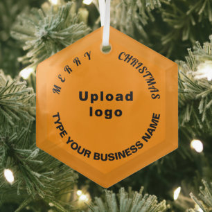 Business Christmas Orange Color Glass Ornament