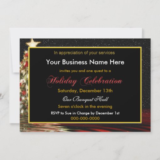 Business Christmas Party Invitation Christmas Tree | Zazzle