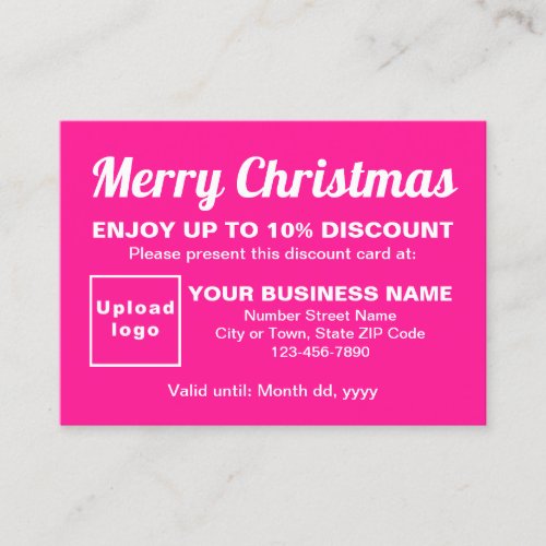 Business Christmas Pink Discount Card