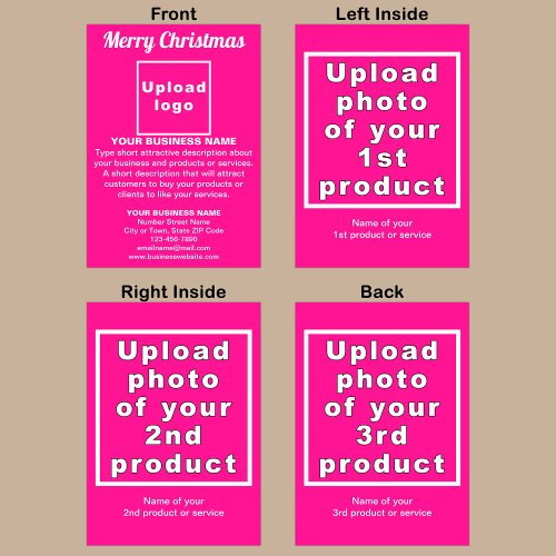 Business Christmas Pink Folded Greeting Card