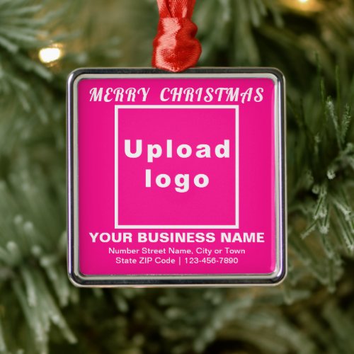Business Christmas Pink Square Ornament