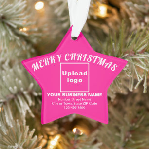 Business Christmas Pink Star Acrylic Ornament