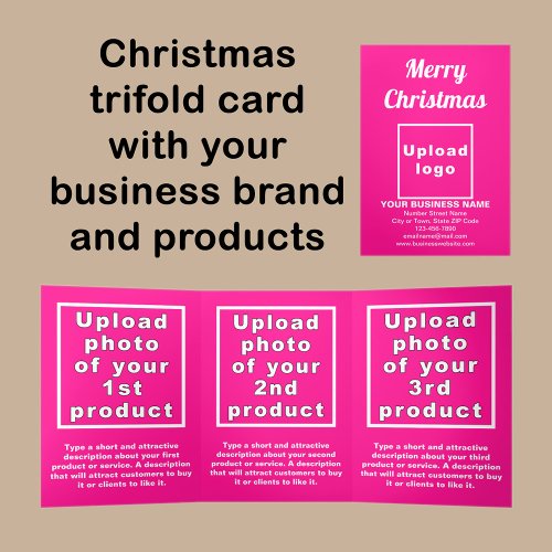 Business Christmas Pink Trifold Card