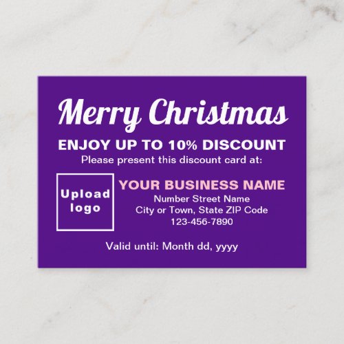 Business Christmas Purple Discount Card