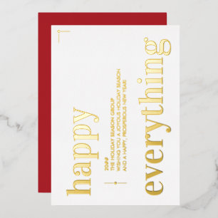 Business Christmas Red Happy Everything Corporate Foil Holiday Card
