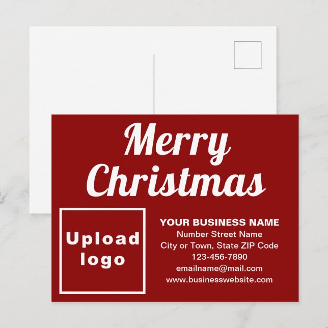 Business Christmas Red Holiday Postcard (Front/Back)