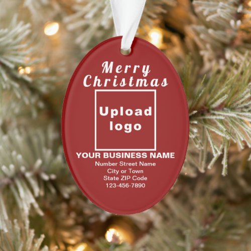 Business Christmas Red Oval Acrylic Ornament