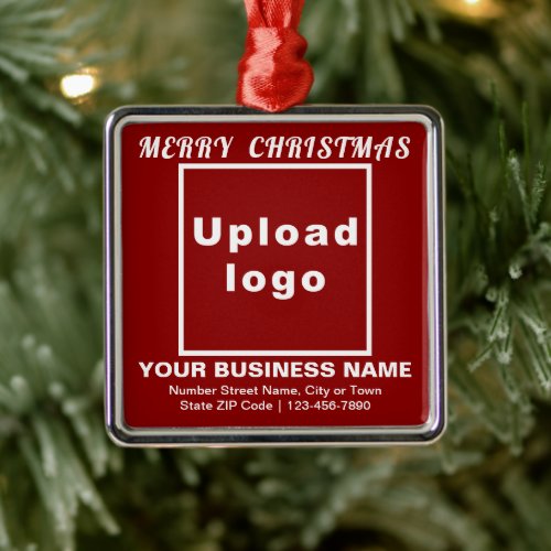 Business Christmas Red Square Ornament