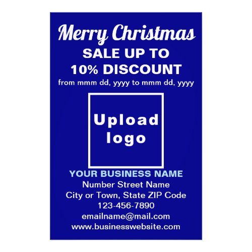 Business Christmas Sale on Blue Photo Paper