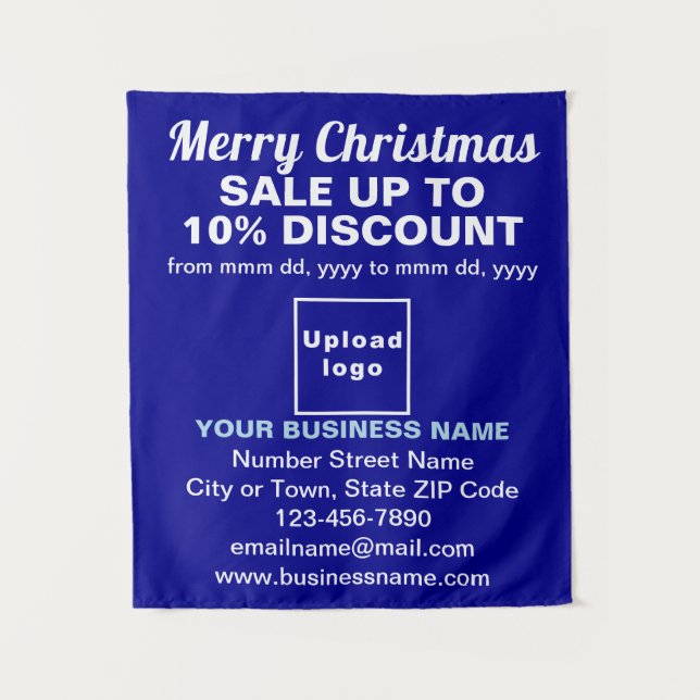Business Christmas Sale on Blue Tapestry (Front)