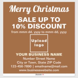 Business Christmas Sale on Brown Vinyl Sticker