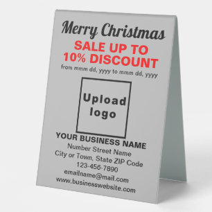 Business Christmas Sale on Gray Table Sign