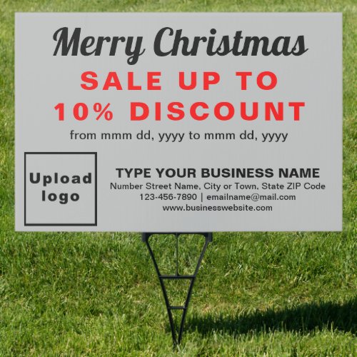 Business Christmas Sale on Gray Yard Sign