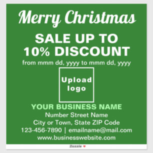 Business Christmas Sale on Green Vinyl Sticker