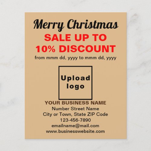 Business Christmas Sale on Light Brown Flyer