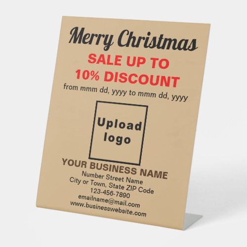 Business Christmas Sale on Light Brown Pedestal Sign