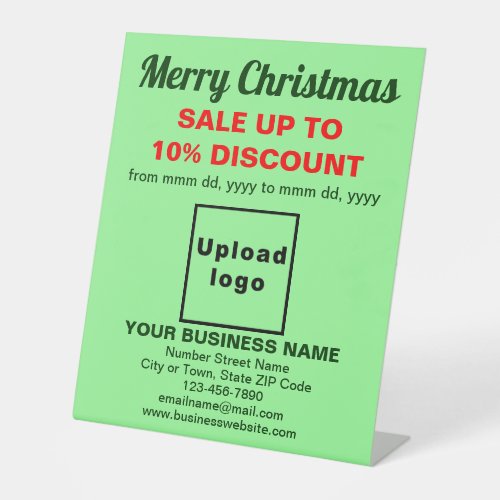 Business Christmas Sale on Light Green Pedestal Sign