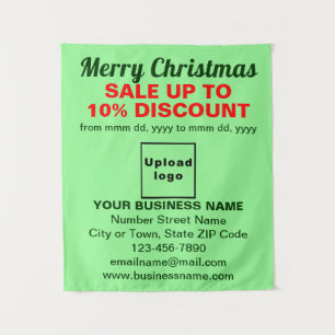 Business Christmas Sale on Light Green Tapestry