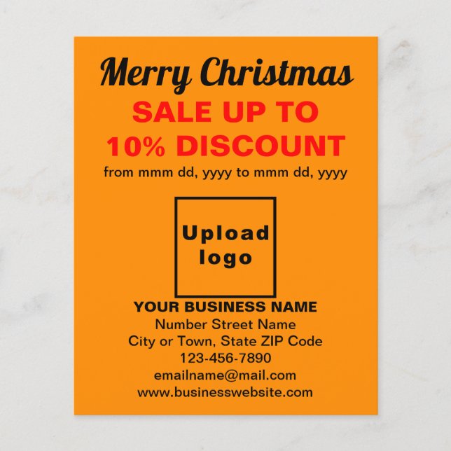 Business Christmas Sale on Orange Color Flyer (Front)