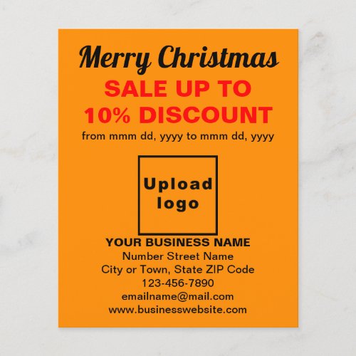 Business Christmas Sale on Orange Color Flyer