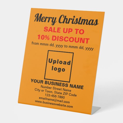 Business Christmas Sale on Orange Color Pedestal Sign