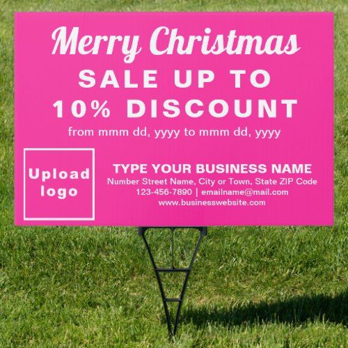 Business Christmas Sale on Pink Yard Sign