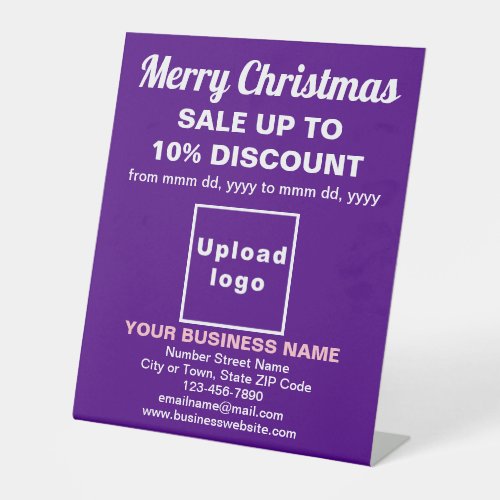 Business Christmas Sale on Purple Pedestal Sign