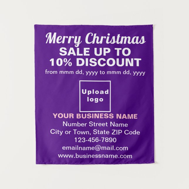 Business Christmas Sale on Purple Tapestry (Front)