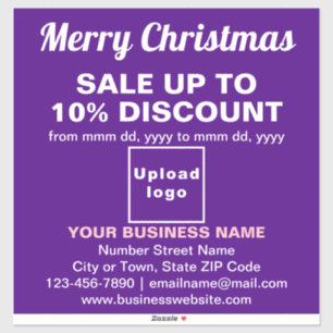 Business Christmas Sale on Purple Vinyl Sticker