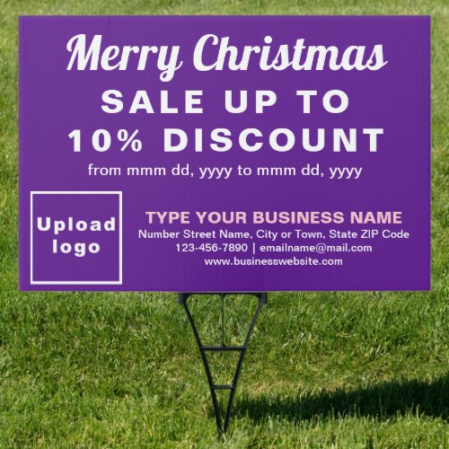 Business Christmas Sale on Purple Yard Sign