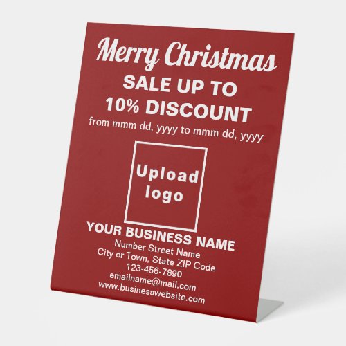 Business Christmas Sale on Red Pedestal Sign