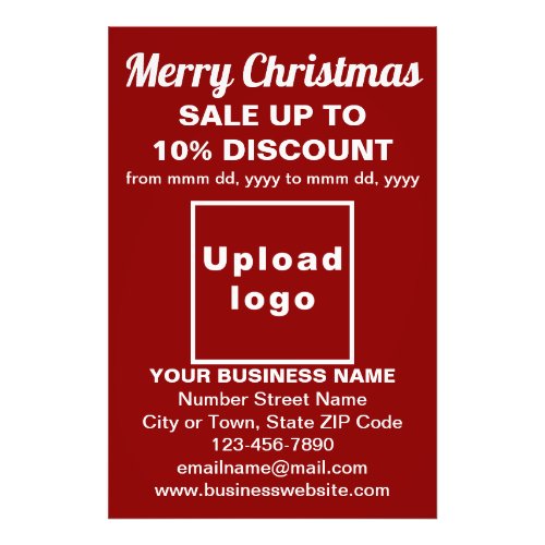 Business Christmas Sale on Red Photo Paper