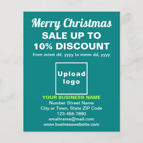 Business Christmas Sale on Teal Green Flyer