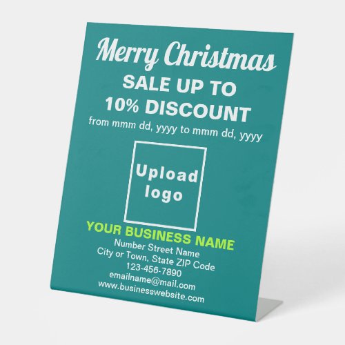 Business Christmas Sale on Teal Green Pedestal Sign