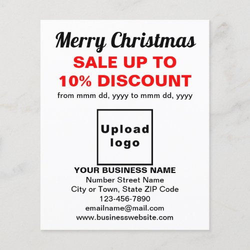 Business Christmas Sale on White Flyer