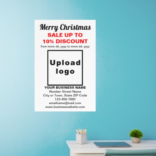 Business Christmas Sale on White Wall Decal