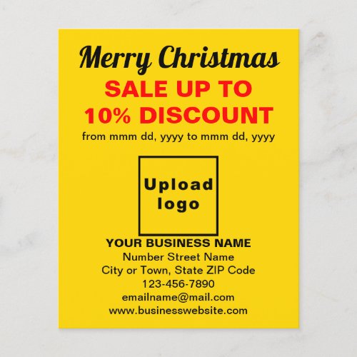 Business Christmas Sale on Yellow Flyer