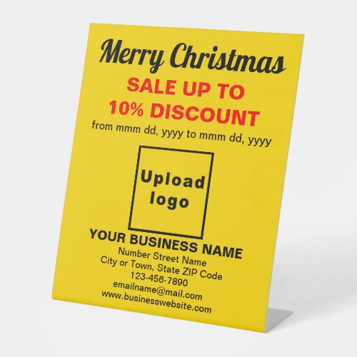 Business Christmas Sale on Yellow Pedestal Sign