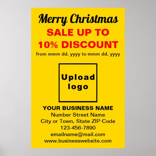 Business Christmas Sale on Yellow Poster