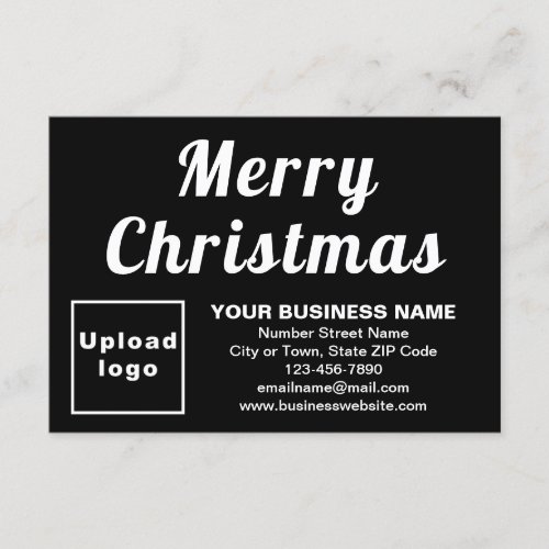 Business Christmas Small Black Flat Greeting Card