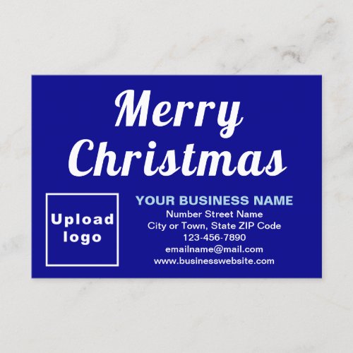 Business Christmas Small Blue Flat Greeting Card